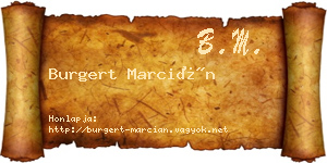 Burgert Marcián névjegykártya